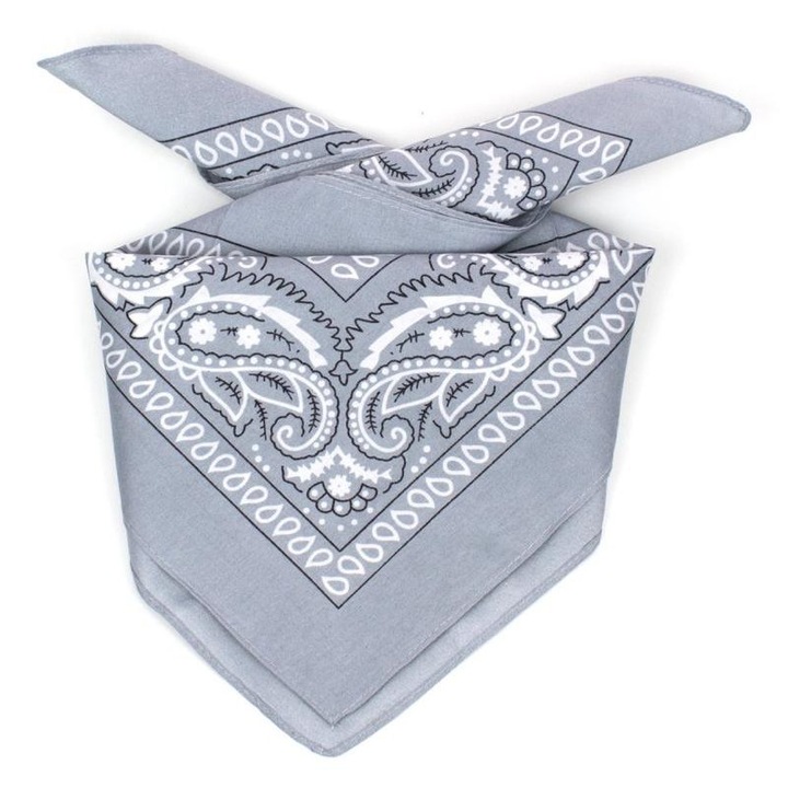 Шал с принт, Един размер, Сив