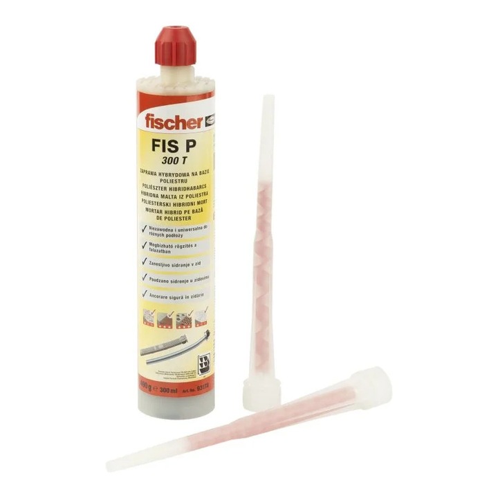 Adeziv chimic profesional Fischer FIS P 300 T, 300 ml, gel, reutilizabil, pentru zidarie si beton