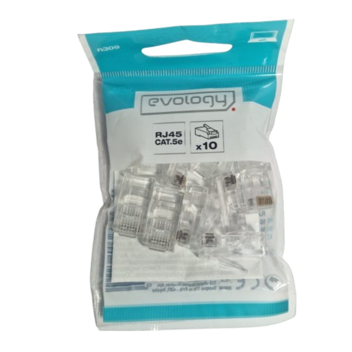 Муфа RJ45 Cat5e Evology, комплект 10 бр., за мрежови кабел
