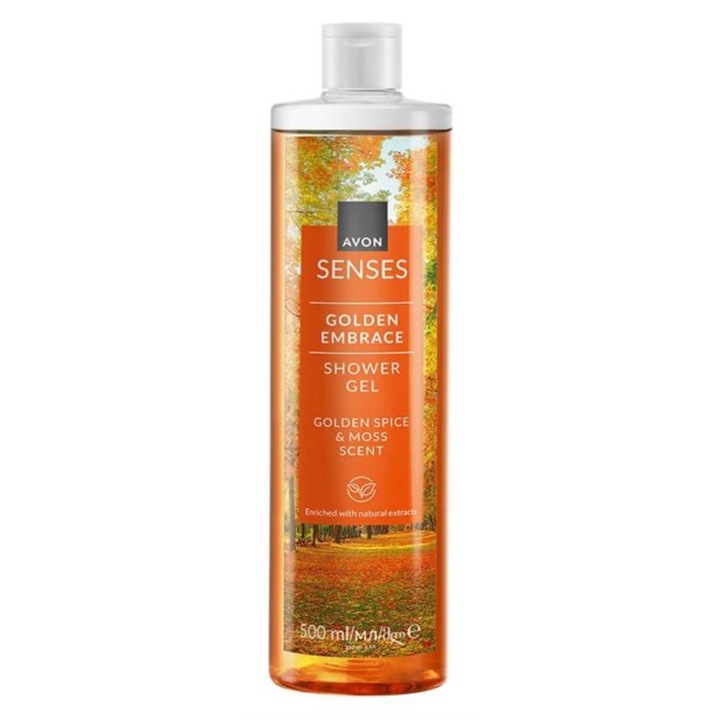 Душ гел Senses Golden Embrace, 500 мл, Avon, унисекс, рециклируема опаковка