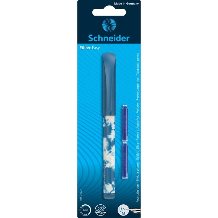 Stilou Schneider Easy, 2025-2026, albastru, cu 2 rezerve