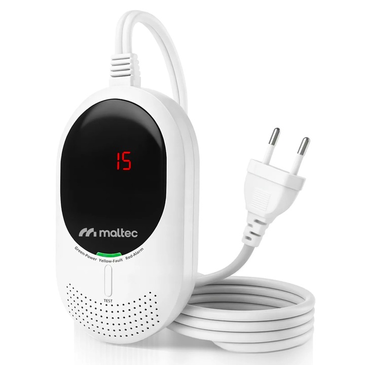 Detector 2 in 1 pentru CO2 si GPL SafeSensor5000, afisaj LCD, MalTec 113563