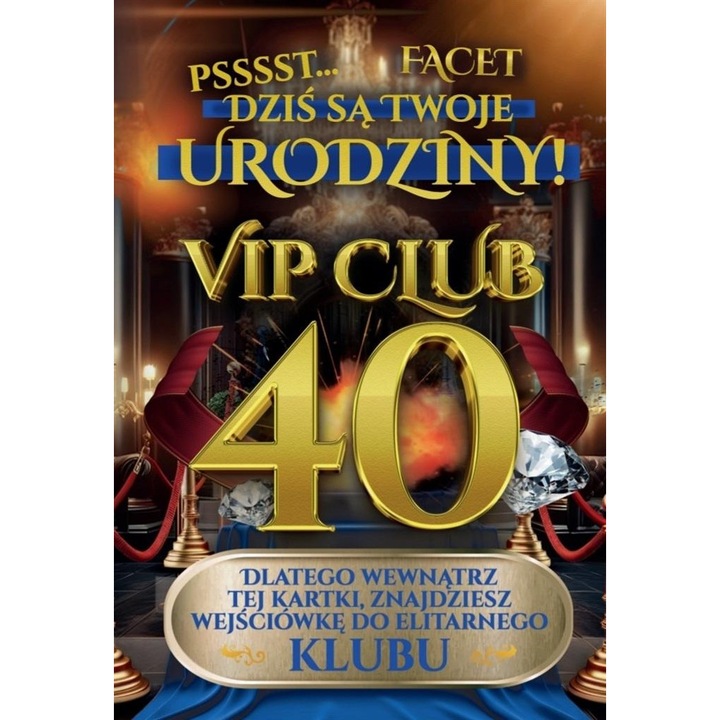 Felicitare YEKU, karnet Urodziny 40, hartie 350g, cu lacuire UV, set