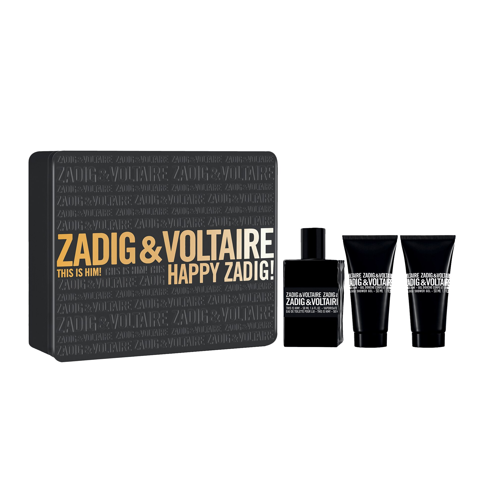 Set Zadig & Voltaire, This is Him!, Barbati: Apa de Toaleta, 50 ml + Gel de dus, 50 ml + Gel de dus, 50 ml