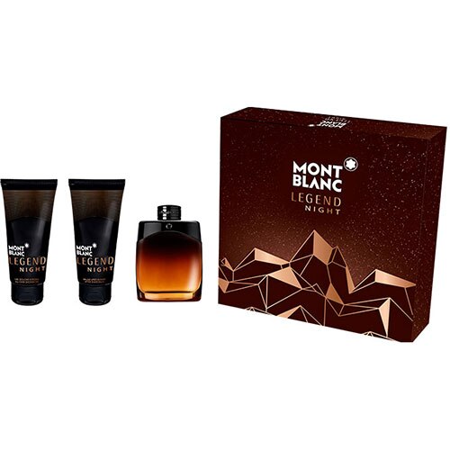 Set MontBlanc, Legend Night, Barbati: Apa de Parfum, 100 ml + Balsam after shave, 100 ml + Gel de dus, 100 ml