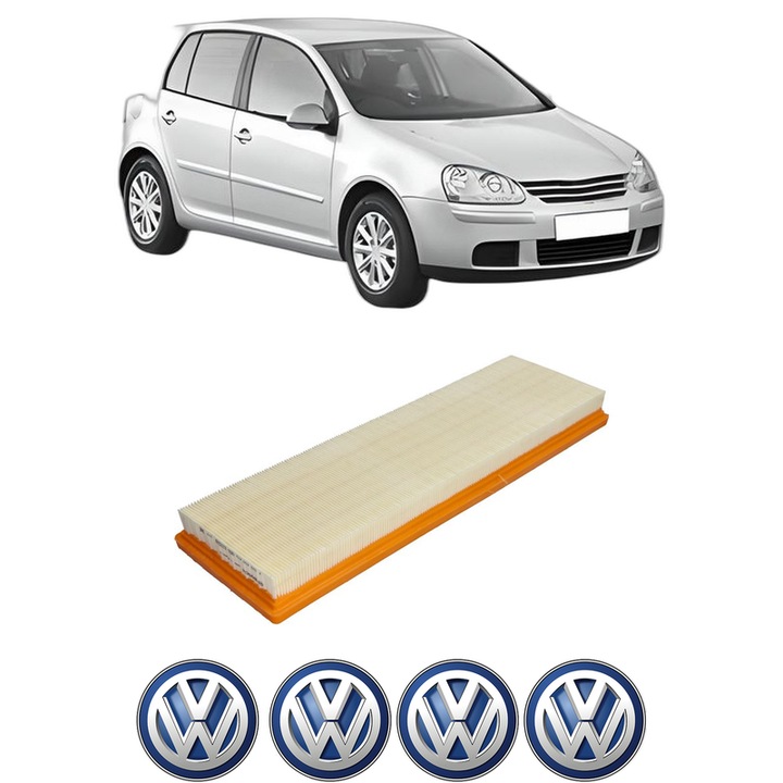 Filtru aer Volkswagen GOLF V (1K1) 2.5 din 2007-2008 KW 125 CP 170 CMC 2480, Bosh, Auto, 4x Stickere auto cu Volkswagen
