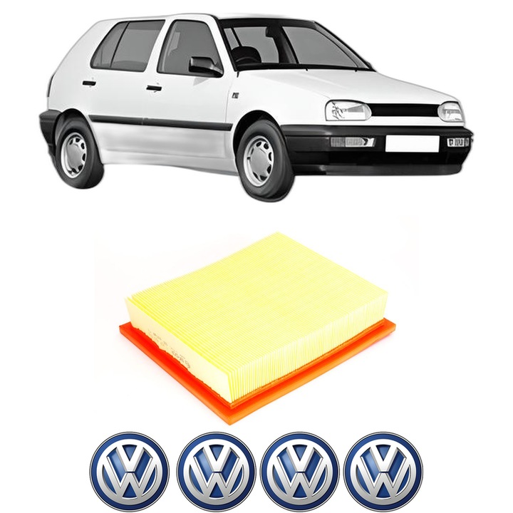 Filtru aer Volkswagen GOLF III (1H1) 1.9 TDI din 1996-1997 KW 81 CP 110 CMC 1896, Bosh, Auto, 4x Stickere auto cu Volkswagen