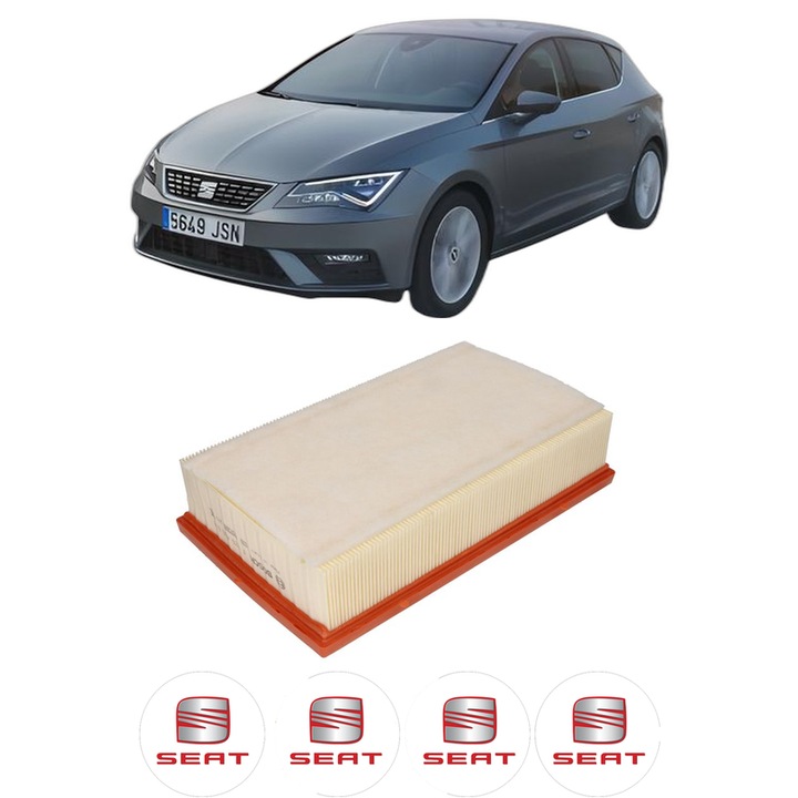 Filtru aer SEAT LEON Hatchback Van (5F1) 2.0 Cupra din 2017-2018 KW 221 CP 300 CMC 1984, Bosh, Auto, 4x Stickere auto cu SEAT