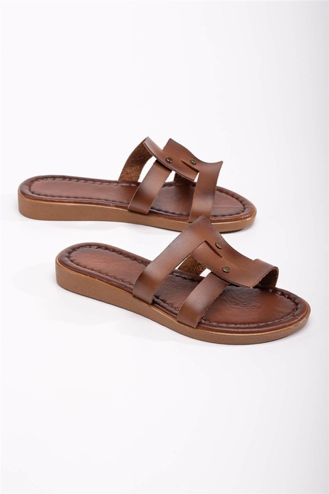 Női papucs, Ökológiai bőr, Moda Trend, 370796, Barna, 36