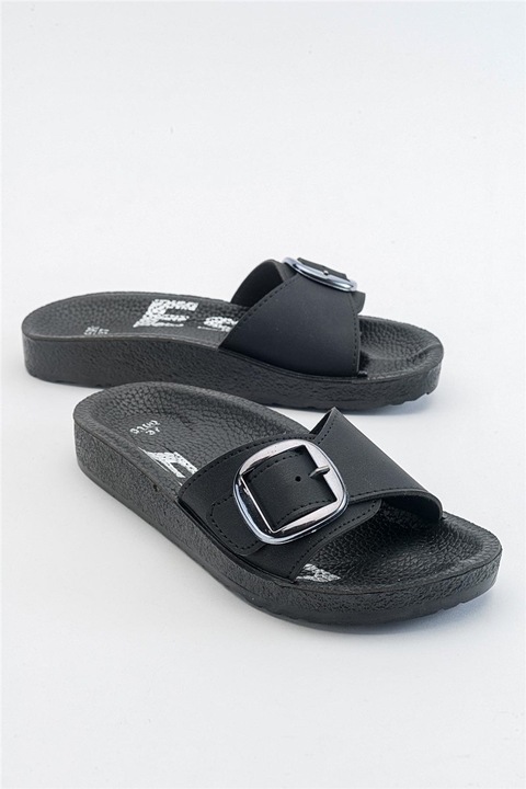 Női papucs, Ökológiai bőr, Moda Trend, 371238, Fekete