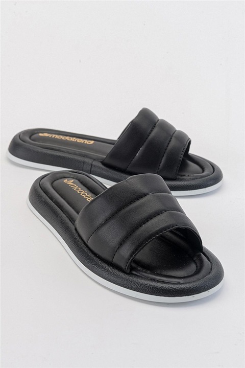 Női papucs, Ökológiai bőr, Moda Trend, 381778, Fekete, 37