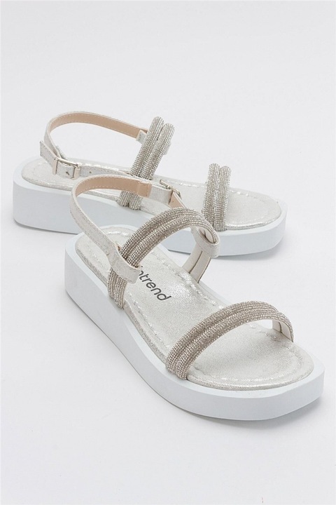 Női papucs, Ökológiai bőr, Moda Trend, 382911, Ezüst, 37