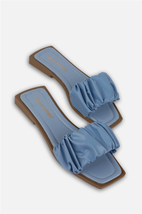 Șlapi de damă, Piele ecologică, Moda Trend, 329409, Albastru deschis, 38