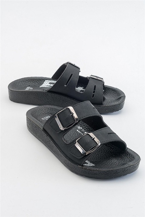 Női papucs, Ökológiai bőr, Moda Trend, 371283, Fekete, 40