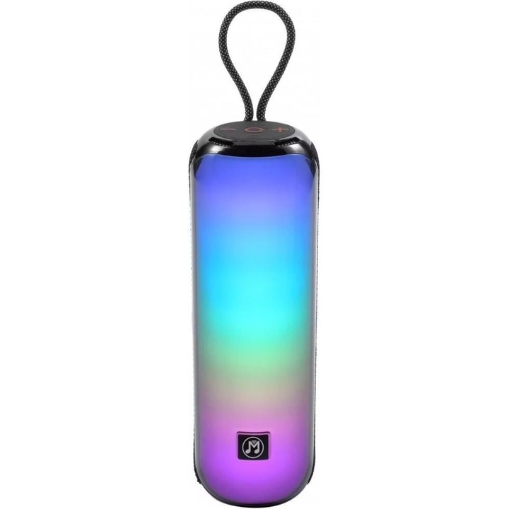 Technaxx Bluetooth hordozható hangszóró RGB fénnyel, 10W RMS, 10m, fekete