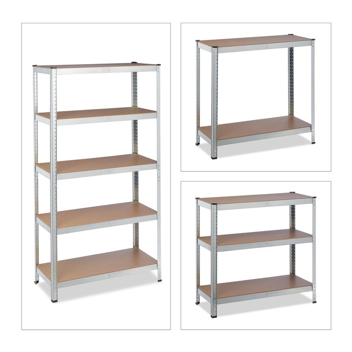 Set 2 canale de masă B2X metalice, design industrial, negru, 95x43,5x6,5cm