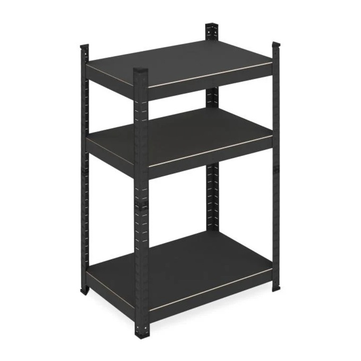 Raft negru 3 nivele Northio, otel robust, dimensiuni 96x43, 5x9cm