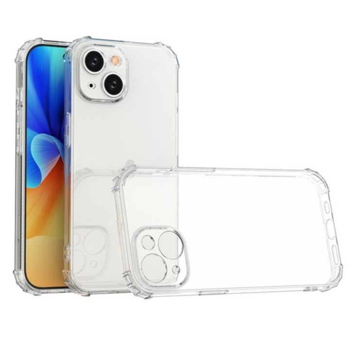 Силиконов кейс Planet Tech за iPhone 17 Pro Max, Anti Shock със защита на камерата, Удароустойчив, Прозрачен