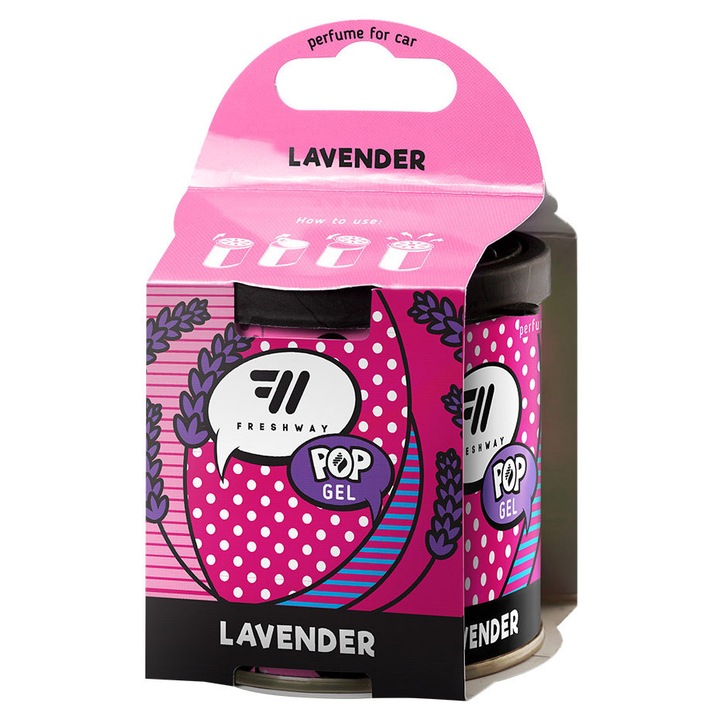 Gél autóillatosító FRESH WAY, POP GEL sorozat, Levendula