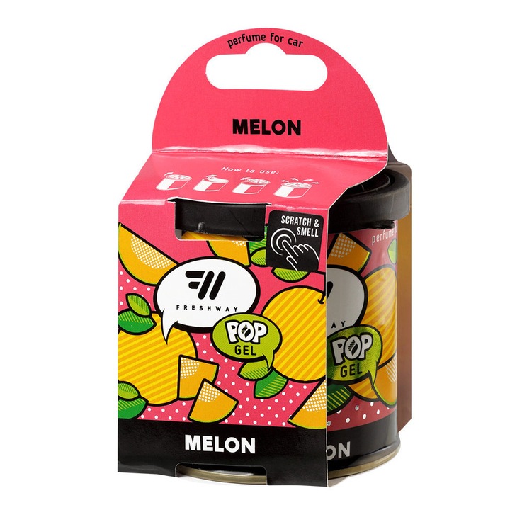 Gél autóillatosító FRESH WAY, POP GEL széria, Dinnye