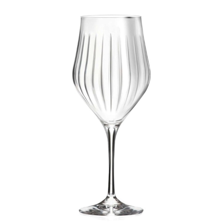 RCR Italy Timeless T65 vörösboros pohár készlet, 650 ml, 6 db, LUXION, kristály