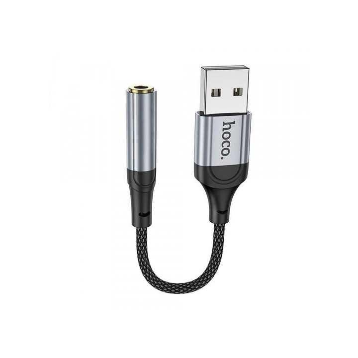 Adaptor Audio USB-A - 3.5mm HOCO LS36 0.12m Negru