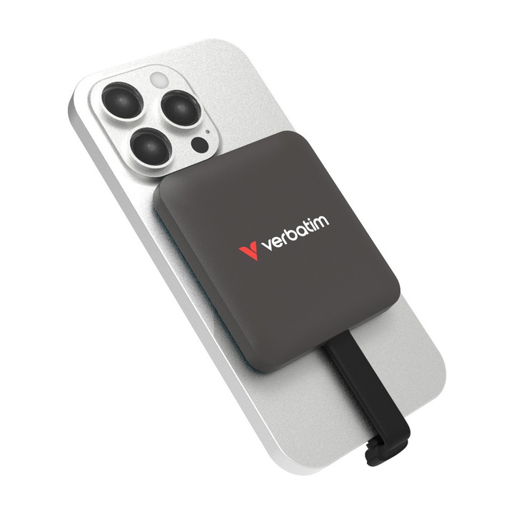 SSD extern Verbatim SnapBack, 512GB, USB-C, Mocha Metallic, dimensiuni 70x62x8, 2mm