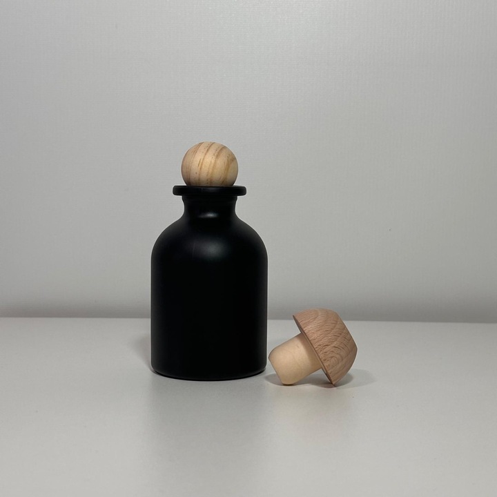 Sticla difuzor aromaterapie, Negru mat, 100mL