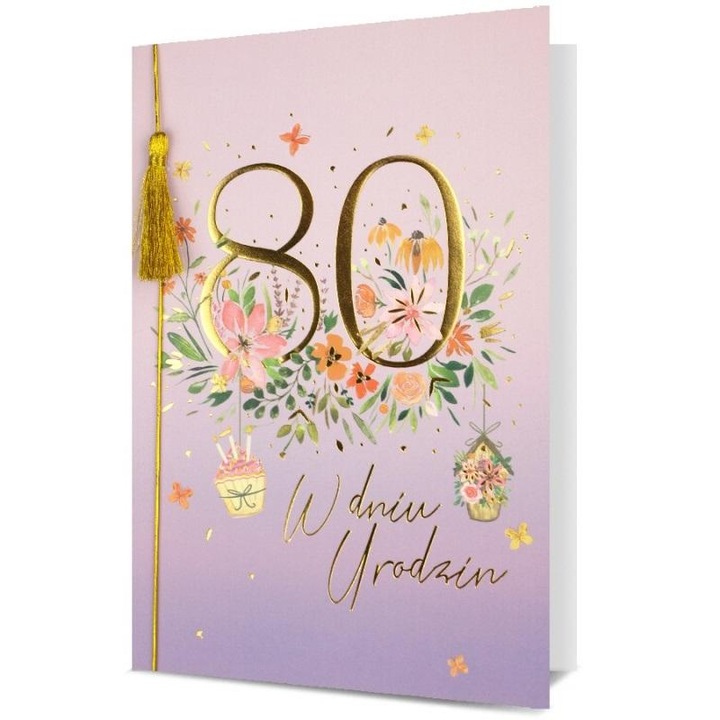 Karnet B6 Urodziny 80, Pan Dragon, felicitari, cu plic si urari in interior