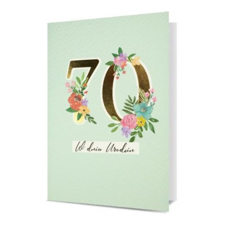 Karnet B6 Urodziny 70, Pan Dragon, felicitare cu plic si urari in interior