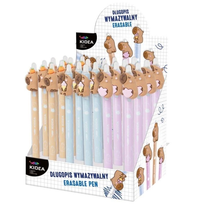 Pixuri cu figurina Kapibara, Derform, set 24 buc, multicolor