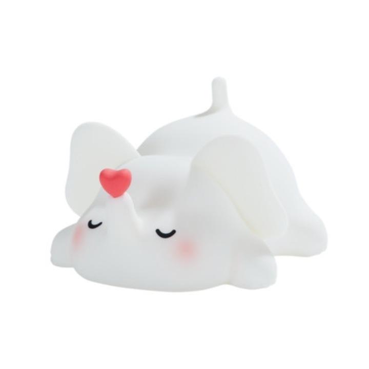 Lampa de veghe elefant alb 13.65x12.5x8.25cm silicon