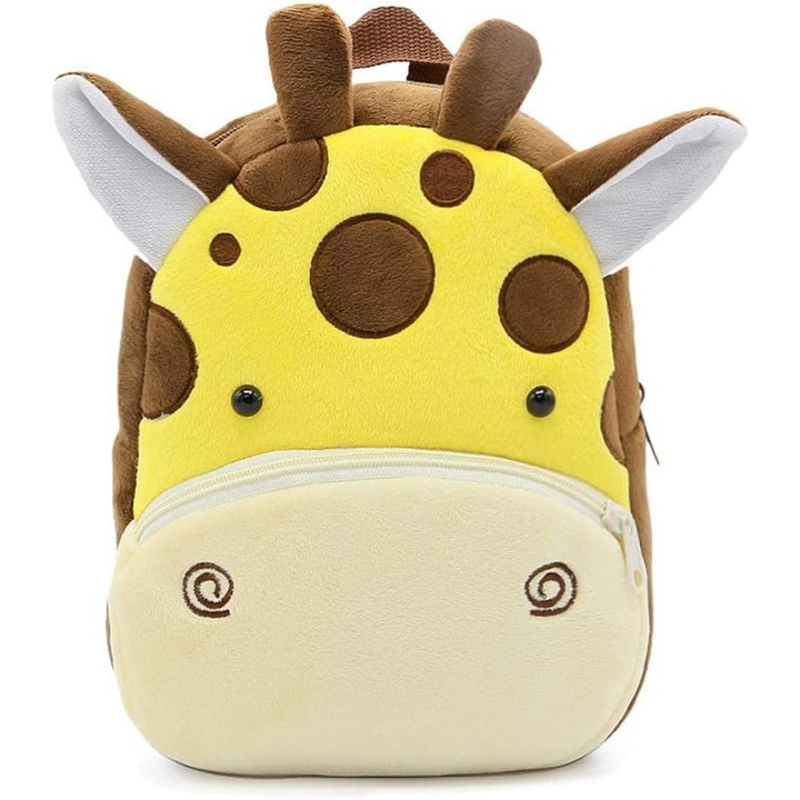 Rucsac pentru copii, design animal de desene animate, 3-6 ani, culoare maro, dimensiune potrivita