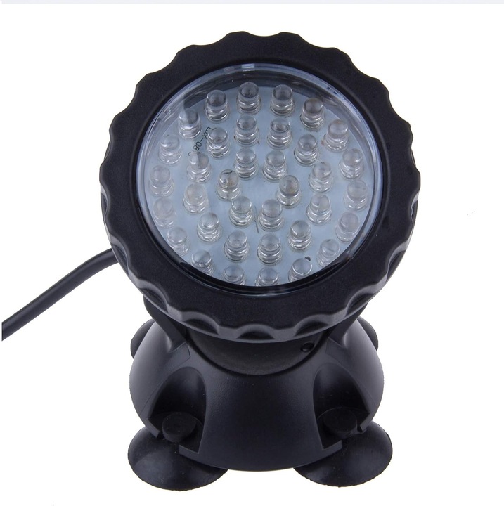 Lumina subacvatica LED multicolora, 36 LED-uri, ajustabila 180°, impermeabila, pentru acvarii si iazuri