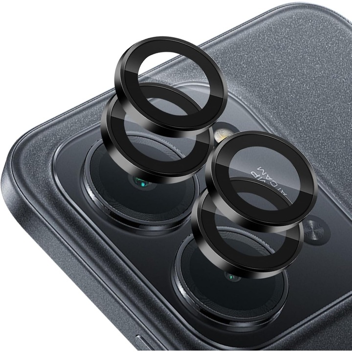 Защитно фолио за камера за Xiaomi Redmi 15C 4G/5G, 9H, черно, 1 брой