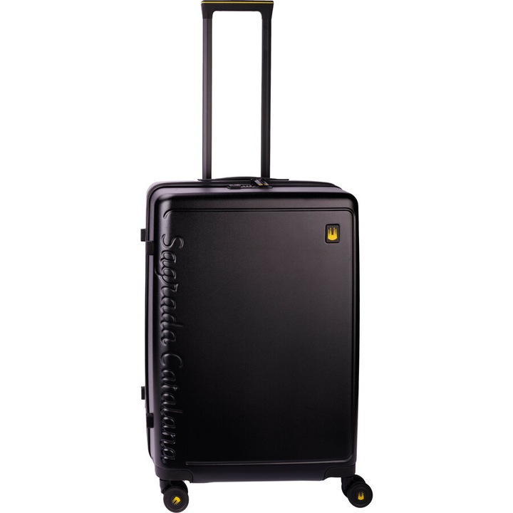 Troler mediu Sagrada Catalana, textil, negru, 65.5x25.5cm