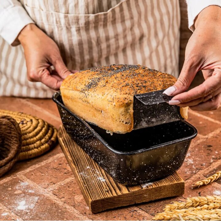 Forma, tava pentru copt neagra, cu insertie pentru scoatere, 24 x 13.5 x 7 cm, Kinghoff