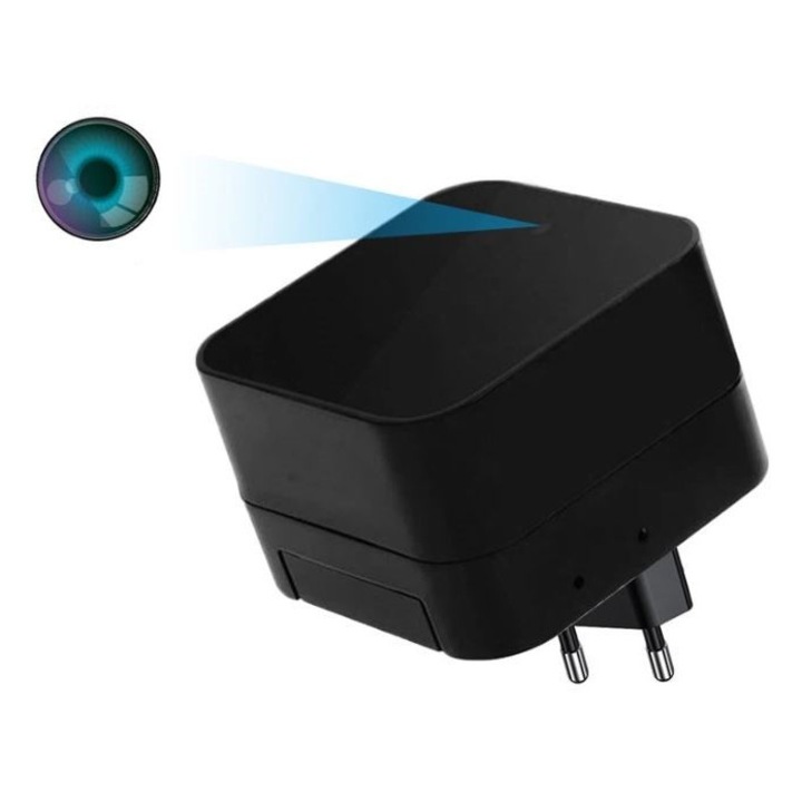 Camera ascunsa in incarcator USB Wi-Fi – 4K*, 1080p nativ, IR nocturn, control din aplicatie