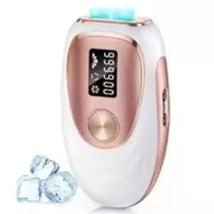 Epilator IPL, 999900 de impulsuri, Rece ca gheata, Epilare fara durere, Auriu roz