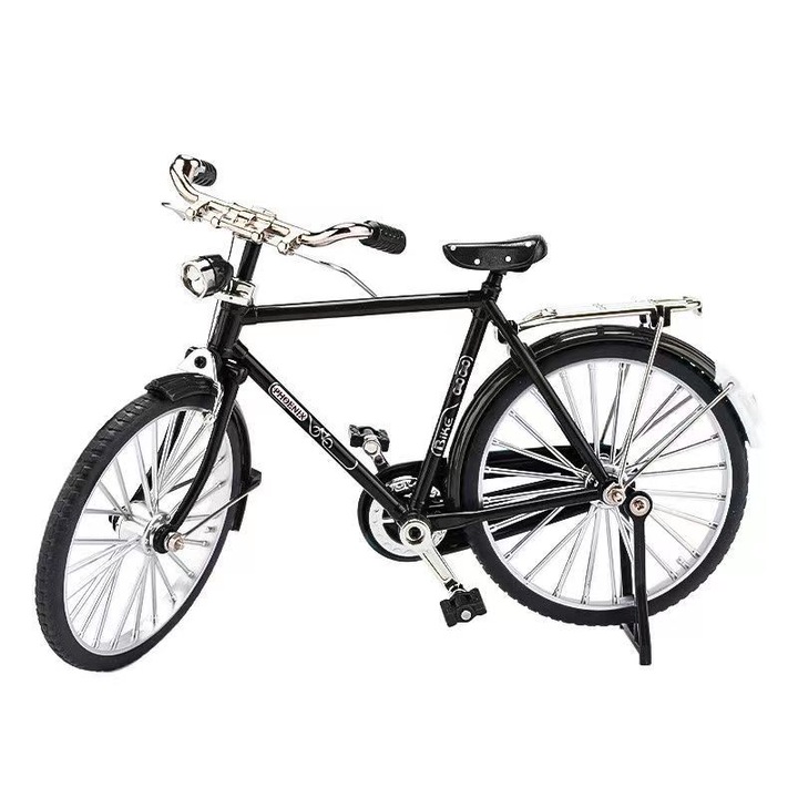 Model bicicleta DIY din aliaj de aluminiu, design retro, jucarie educativa pentru baieti 7-14 ani