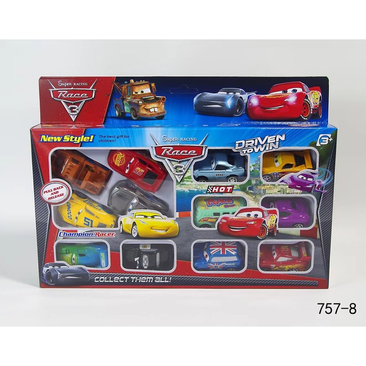 Játékautók, Villám McQueen, 6CM, többszínű, 4-6 éves gyerekeknek