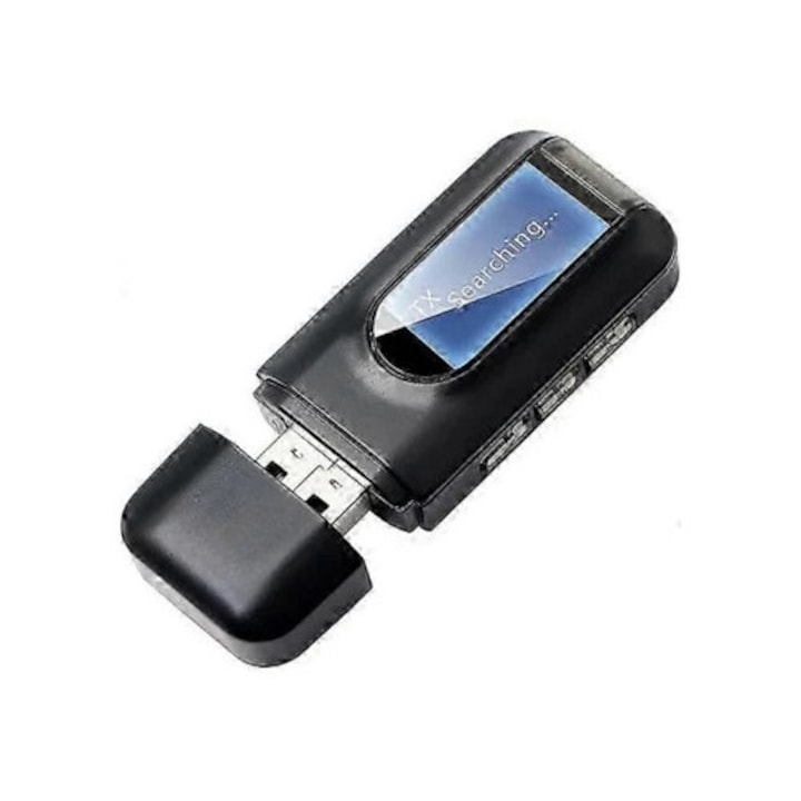 Безжичен адаптер 2-в-1 Bluetooth 5.0, черен