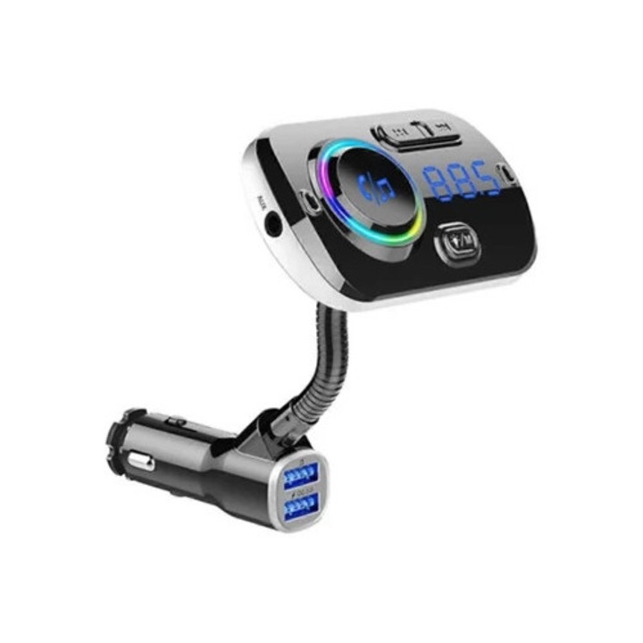 Bluetooth FM transzmitter, autós töltő adapter kijelzővel, vezeték nélküli vevő