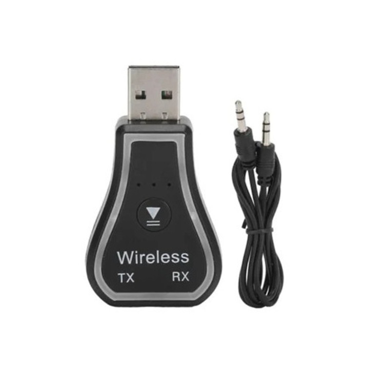 Transmitator si receptor wireless Rosewell M11 Bluetooth 5.0, adaptor audio USB, lumini ambientale colorate