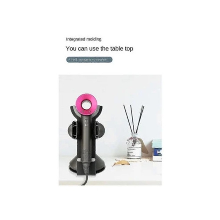 Suport vertical pentru uscator de par, anti-zgariere, gri, set