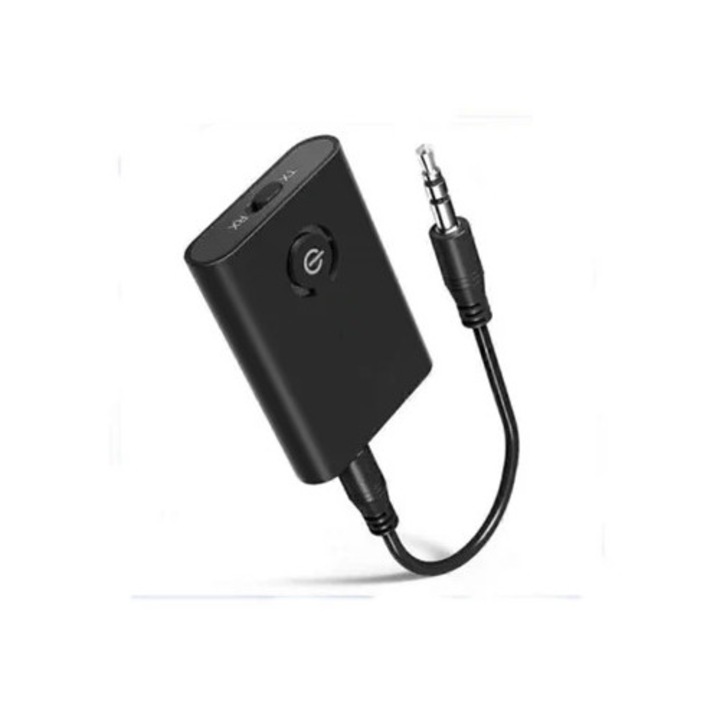Transmitator si receptor wireless Bluetooth 2-in-1, Negru