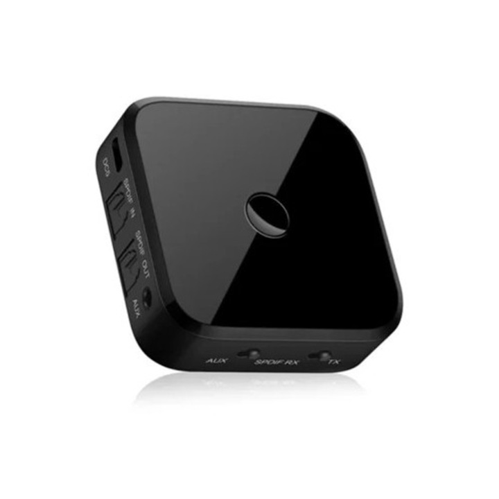 Безжичен адаптер Bluetooth 5.0, оптичен приемник и предавател, черен