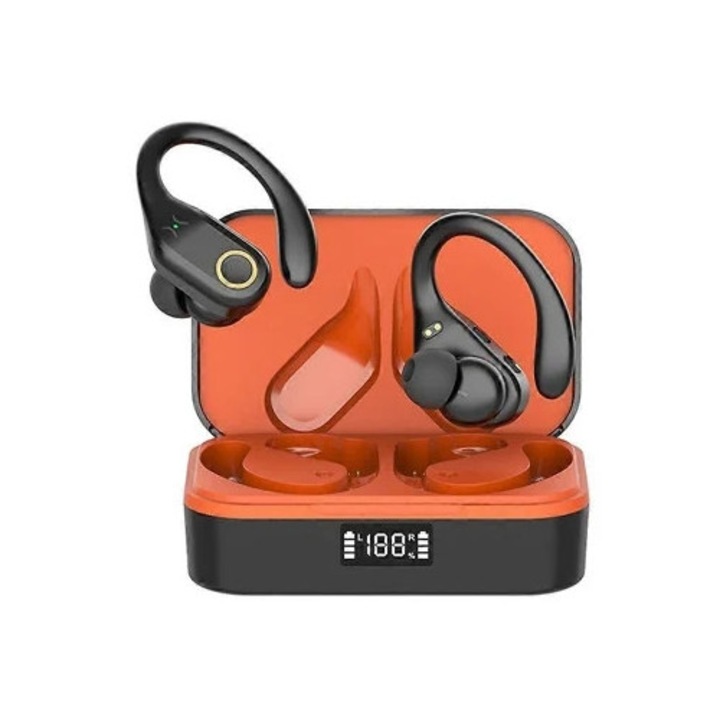 Vezeték nélküli fülhallgató digitális kijelzővel és töltőrekesszel, Ly Ebike