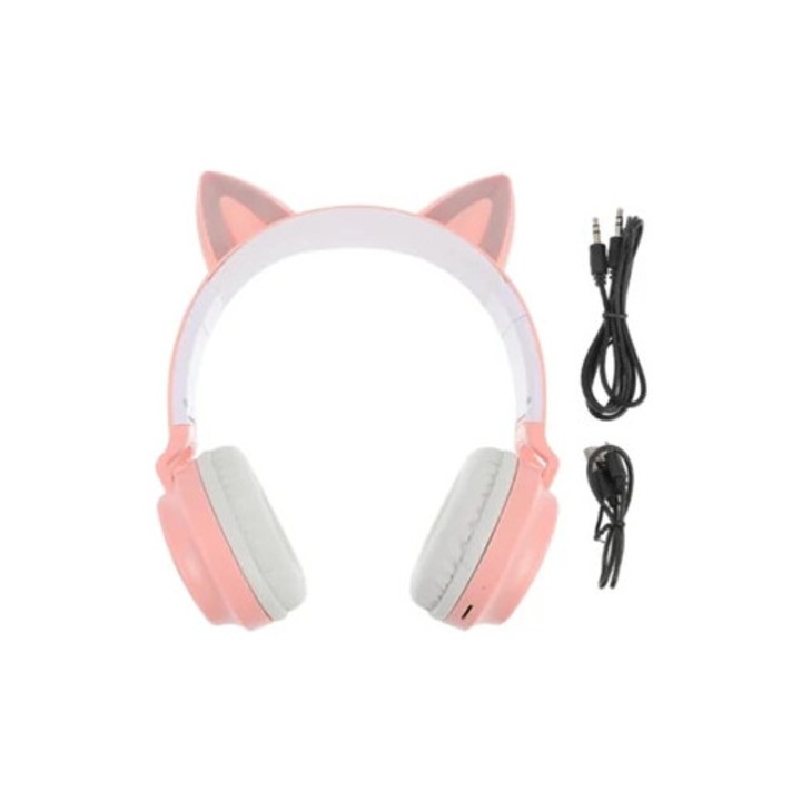 Casti PC, roz, 20x16x8cm, set de 1