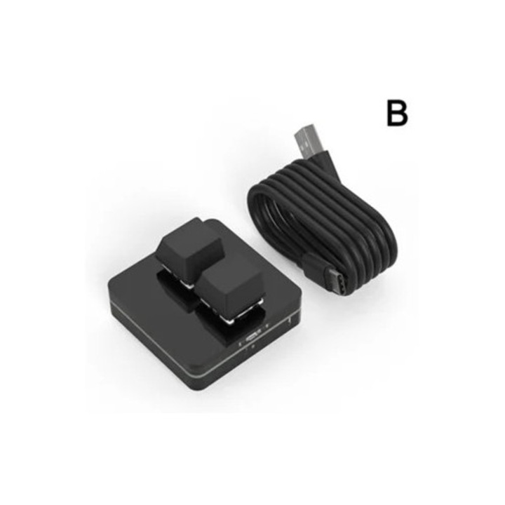 Tastatura mecanica gaming cu 2 taste macro, mini tastatura numerica, multicolor